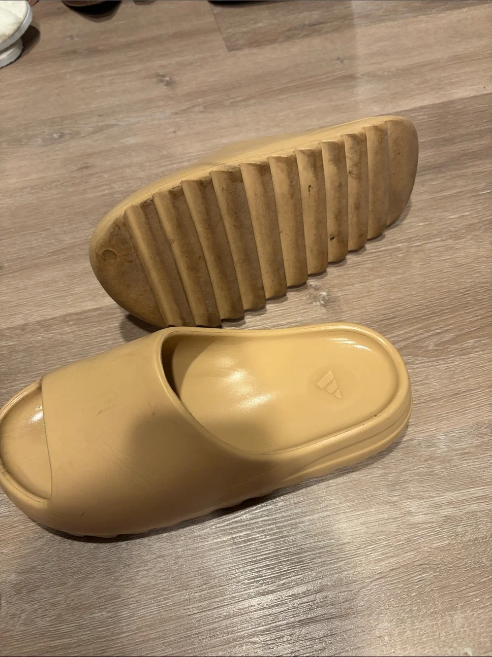 adidas Men’s Slide Sandals in Light Tan